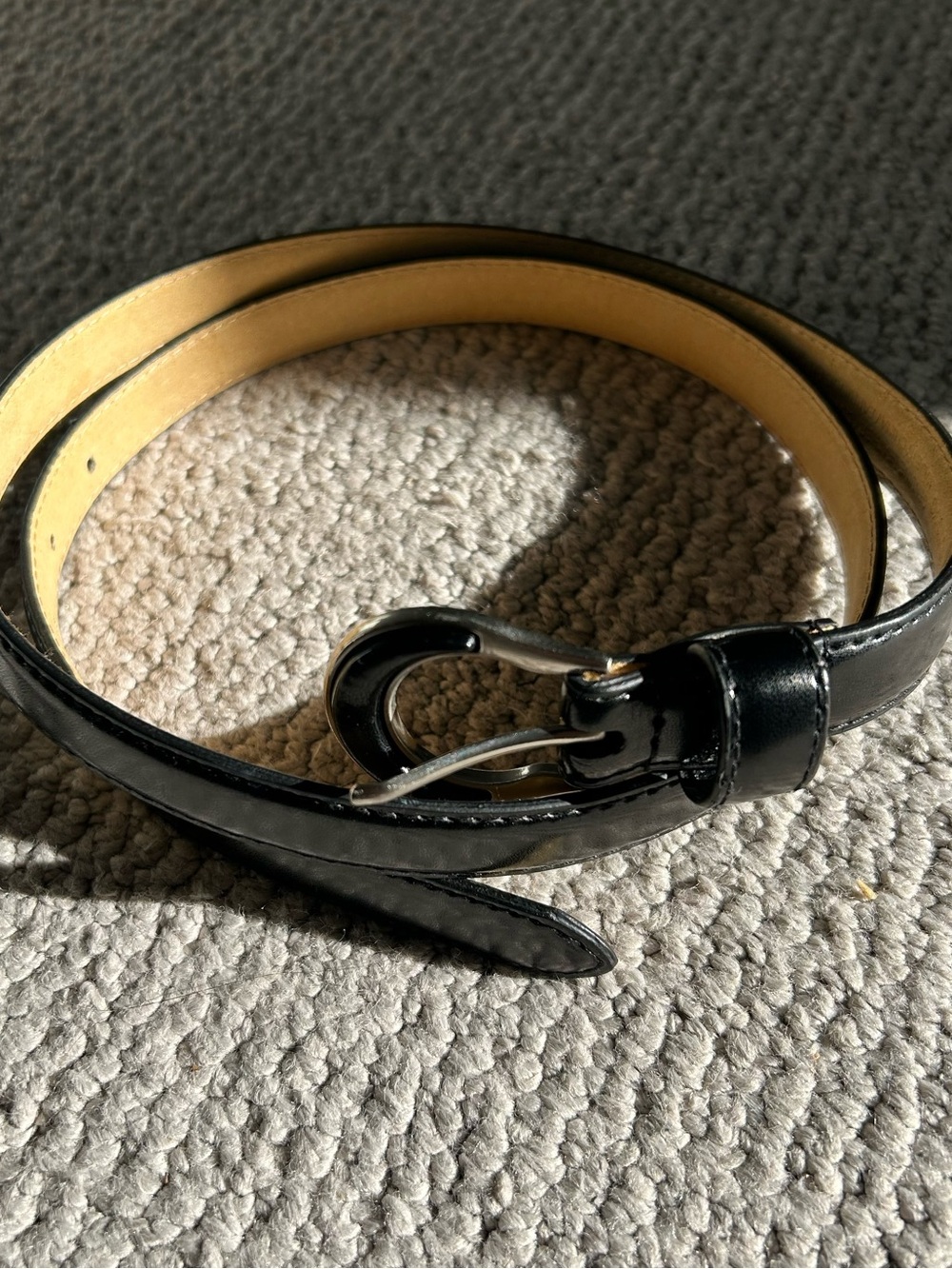 Vintage Black Leather Belt Western Modern XL